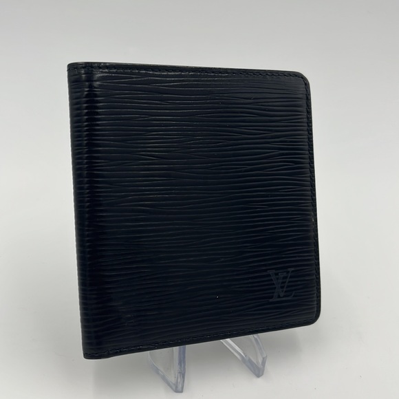 Authentic Louis Vuitton Bifold Wallet Black Epi - Picture 1 of 16